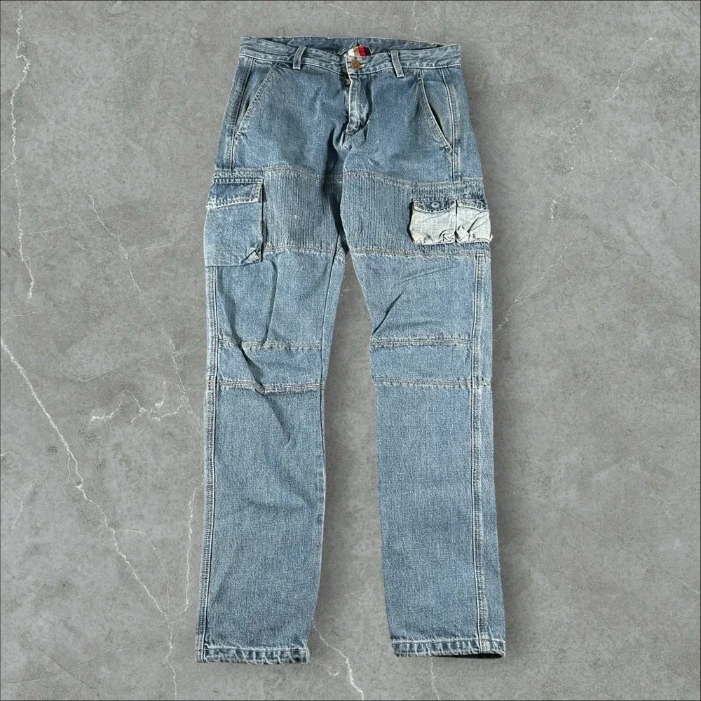 Kith Jeans Mens 30x32 Blue Patchwork Pockets Cargo Streetwear Urban Field Pant